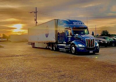DTI truck parking lot sunset
